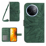 Skin Feel Custodia per telefono in pelle con flip in rilievo Sun Flower con cordino, For vivo Y39 5G Global, For vivo V50 Lite 5G