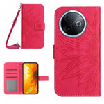 Skin Feel Custodia per telefono in pelle con flip in rilievo Sun Flower con cordino, For vivo Y39 5G Global, For vivo V50 Lite 5G