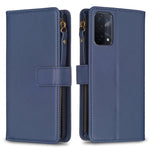 Custodia per telefono a conchiglia in pelle con portafoglio con cerniera a 9 slot per schede, For OPPO A94 5G / F19 Pro+ / Reno5 Z 5G, For OPPO A74 5G / A93 5G / A54 5G, For OPPO A74 4G / F19 4G, For OPPO A92 / A72 / A52