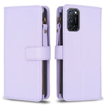 Custodia per telefono a conchiglia in pelle con portafoglio con cerniera a 9 slot per schede, For OPPO A94 5G / F19 Pro+ / Reno5 Z 5G, For OPPO A74 5G / A93 5G / A54 5G, For OPPO A74 4G / F19 4G, For OPPO A92 / A72 / A52
