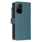 Custodia per telefono a conchiglia in pelle con portafoglio con cerniera a 9 slot per schede, For OPPO A94 5G / F19 Pro+ / Reno5 Z 5G, For OPPO A74 5G / A93 5G / A54 5G, For OPPO A74 4G / F19 4G, For OPPO A92 / A72 / A52
