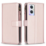 Custodia per telefono a conchiglia in pelle con portafoglio con cerniera a 9 slot per schede, For OPPO Find X6 Pro, For OPPO Find X6, For OPPO A96 5G / Reno7 Z, For OPPO A94 4G / Reno5 F / F19 Pro