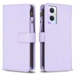 Custodia per telefono a conchiglia in pelle con portafoglio con cerniera a 9 slot per schede, For OPPO Find X6 Pro, For OPPO Find X6, For OPPO A96 5G / Reno7 Z, For OPPO A94 4G / Reno5 F / F19 Pro