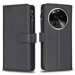 Custodia per telefono a conchiglia in pelle con portafoglio con cerniera a 9 slot per schede, For OPPO Find X6 Pro, For OPPO Find X6, For OPPO A96 5G / Reno7 Z, For OPPO A94 4G / Reno5 F / F19 Pro