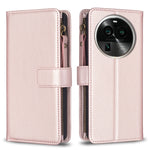 Custodia per telefono a conchiglia in pelle con portafoglio con cerniera a 9 slot per schede, For OPPO Find X6 Pro, For OPPO Find X6, For OPPO A96 5G / Reno7 Z, For OPPO A94 4G / Reno5 F / F19 Pro