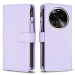 Custodia per telefono a conchiglia in pelle con portafoglio con cerniera a 9 slot per schede, For OPPO Find X6 Pro, For OPPO Find X6, For OPPO A96 5G / Reno7 Z, For OPPO A94 4G / Reno5 F / F19 Pro