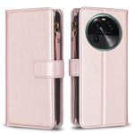 Custodia per telefono a conchiglia in pelle con portafoglio con cerniera a 9 slot per schede, For OPPO Find X6 Pro, For OPPO Find X6, For OPPO A96 5G / Reno7 Z, For OPPO A94 4G / Reno5 F / F19 Pro