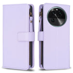 Custodia per telefono a conchiglia in pelle con portafoglio con cerniera a 9 slot per schede, For OPPO Find X6 Pro, For OPPO Find X6, For OPPO A96 5G / Reno7 Z, For OPPO A94 4G / Reno5 F / F19 Pro
