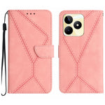Custodia per telefono in pelle goffrata con cuciture, For Realme C67 4G, For Realme 11 5G Global, For Realme C53, For Realme 11 4G Global