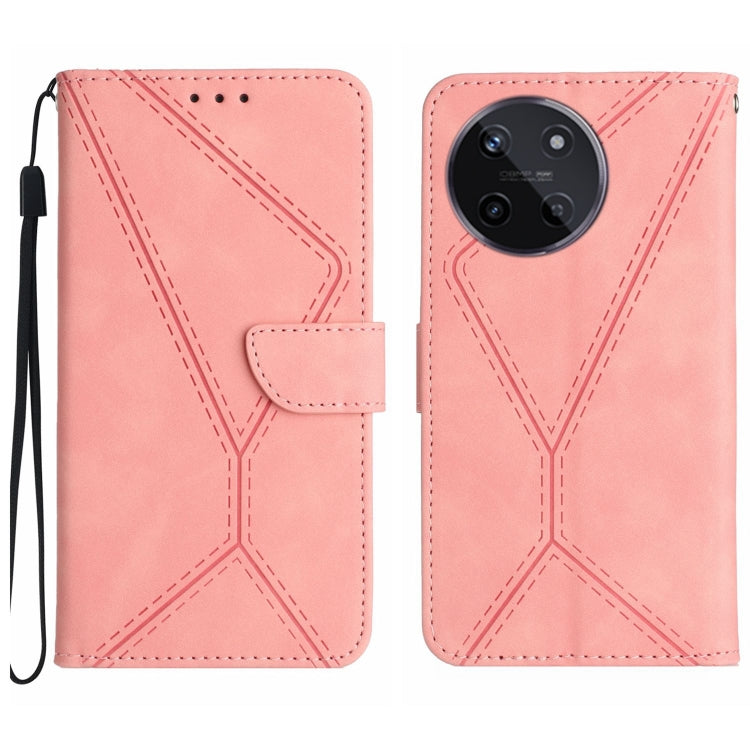 Custodia per telefono in pelle goffrata con cuciture, For Realme C67 4G, For Realme 11 5G Global, For Realme C53, For Realme 11 4G Global