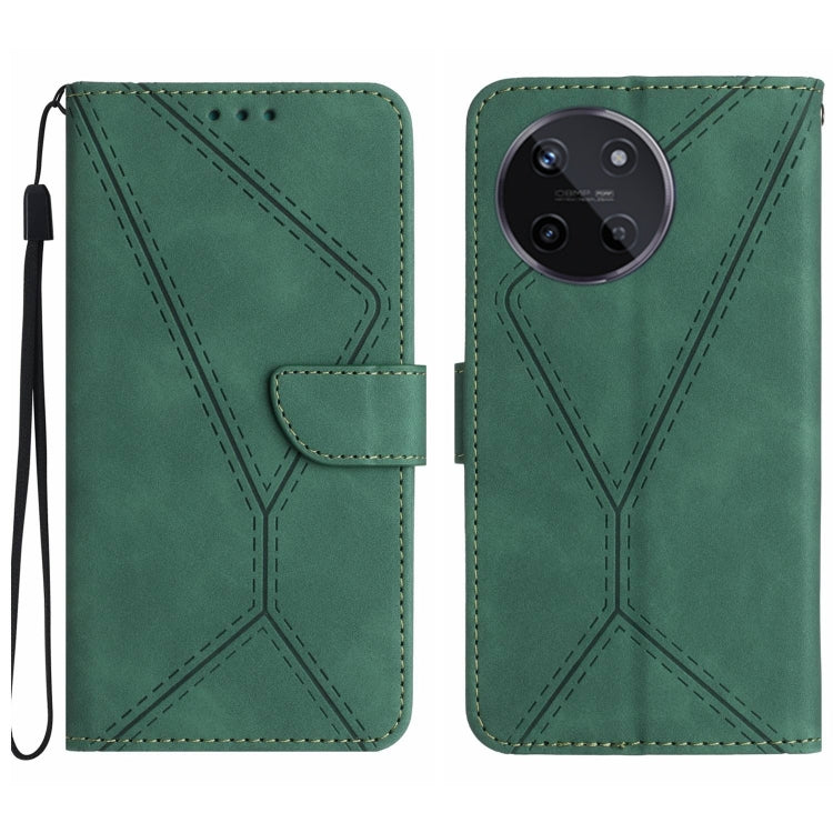 Custodia per telefono in pelle goffrata con cuciture, For Realme C67 4G, For Realme 11 5G Global, For Realme C53, For Realme 11 4G Global