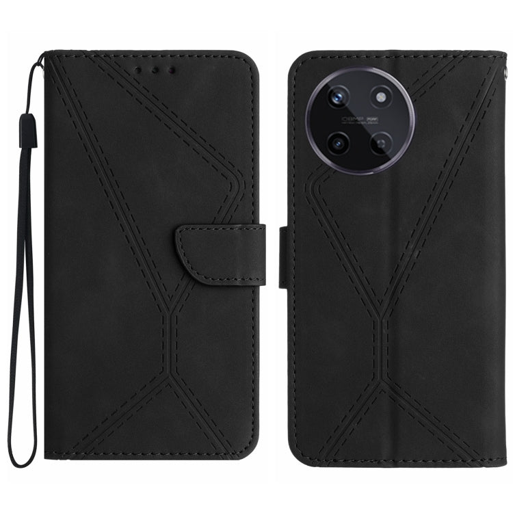 Custodia per telefono in pelle goffrata con cuciture, For Realme C67 4G, For Realme 11 5G Global, For Realme C53, For Realme 11 4G Global