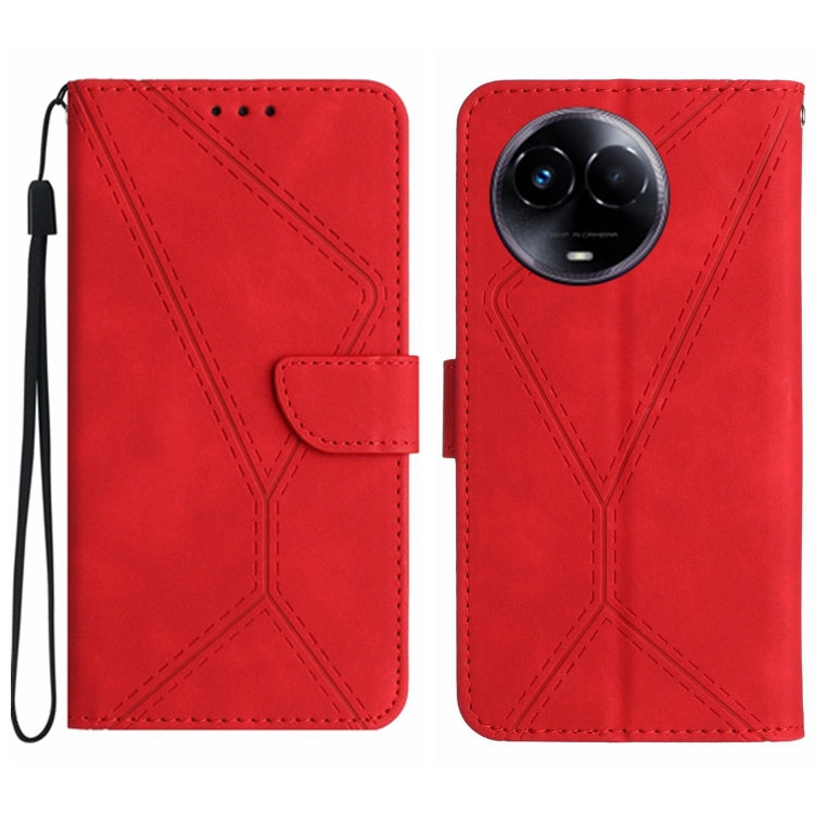 Custodia per telefono in pelle goffrata con cuciture, For Realme C67 4G, For Realme 11 5G Global, For Realme C53, For Realme 11 4G Global
