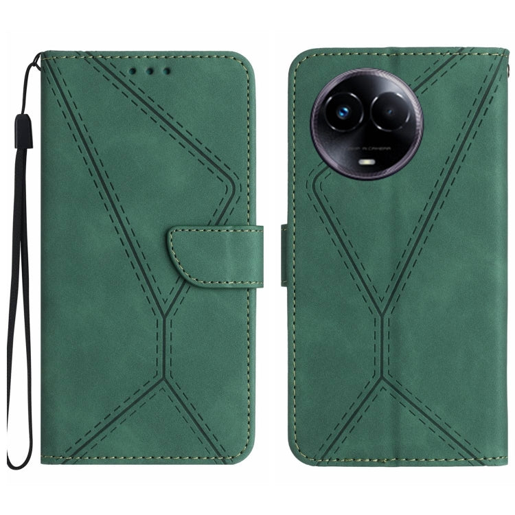 Custodia per telefono in pelle goffrata con cuciture, For Realme C67 4G, For Realme 11 5G Global, For Realme C53, For Realme 11 4G Global