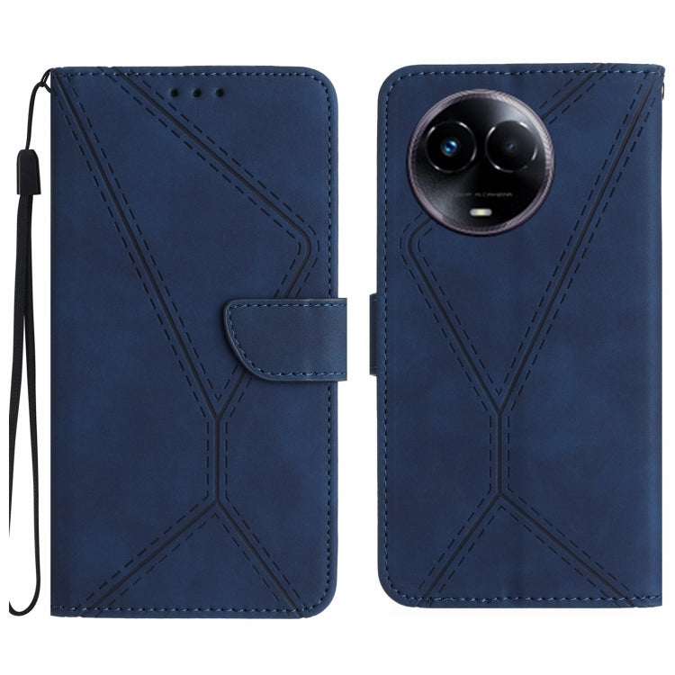 Custodia per telefono in pelle goffrata con cuciture, For Realme C67 4G, For Realme 11 5G Global, For Realme C53, For Realme 11 4G Global