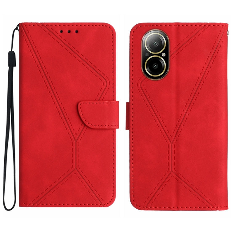 Custodia per telefono in pelle goffrata con cuciture, For Realme C67 4G, For Realme 11 5G Global, For Realme C53, For Realme 11 4G Global