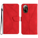 Custodia per telefono in pelle goffrata con cuciture, For Realme C67 4G, For Realme 11 5G Global, For Realme C53, For Realme 11 4G Global