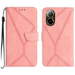 Custodia per telefono in pelle goffrata con cuciture, For Realme C67 4G, For Realme 11 5G Global, For Realme C53, For Realme 11 4G Global
