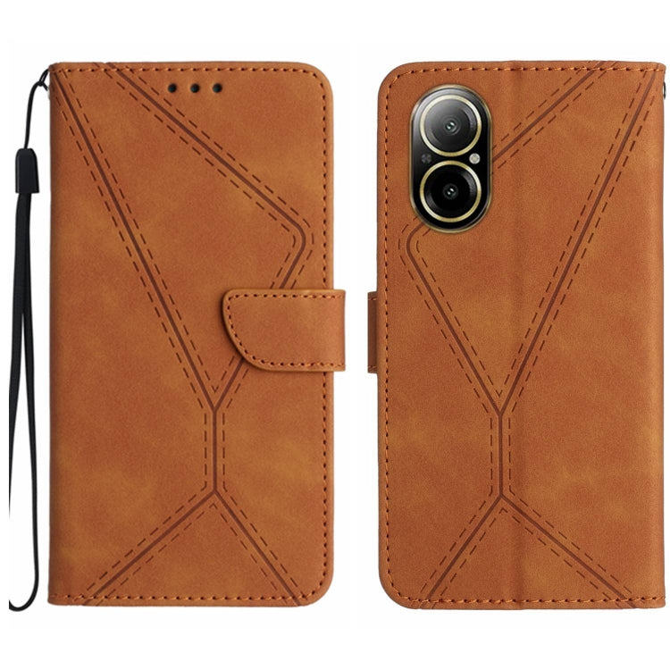 Custodia per telefono in pelle goffrata con cuciture, For Realme C67 4G, For Realme 11 5G Global, For Realme C53, For Realme 11 4G Global