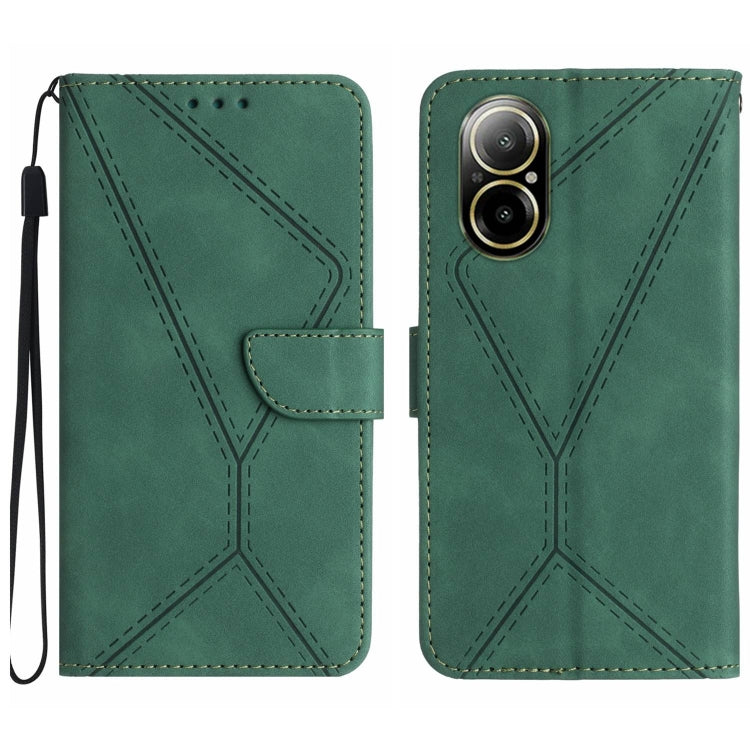 Custodia per telefono in pelle goffrata con cuciture, For Realme C67 4G, For Realme 11 5G Global, For Realme C53, For Realme 11 4G Global
