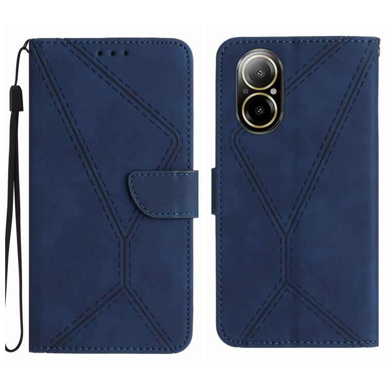 Custodia per telefono in pelle goffrata con cuciture, For Realme C67 4G, For Realme 11 5G Global, For Realme C53, For Realme 11 4G Global