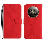 Custodia per telefono in pelle goffrata con cuciture, For Realme C63 5G, For Realme 12 5G Global, For Realme 12+ Global, For Realme 12 Pro/12 Pro+ Global