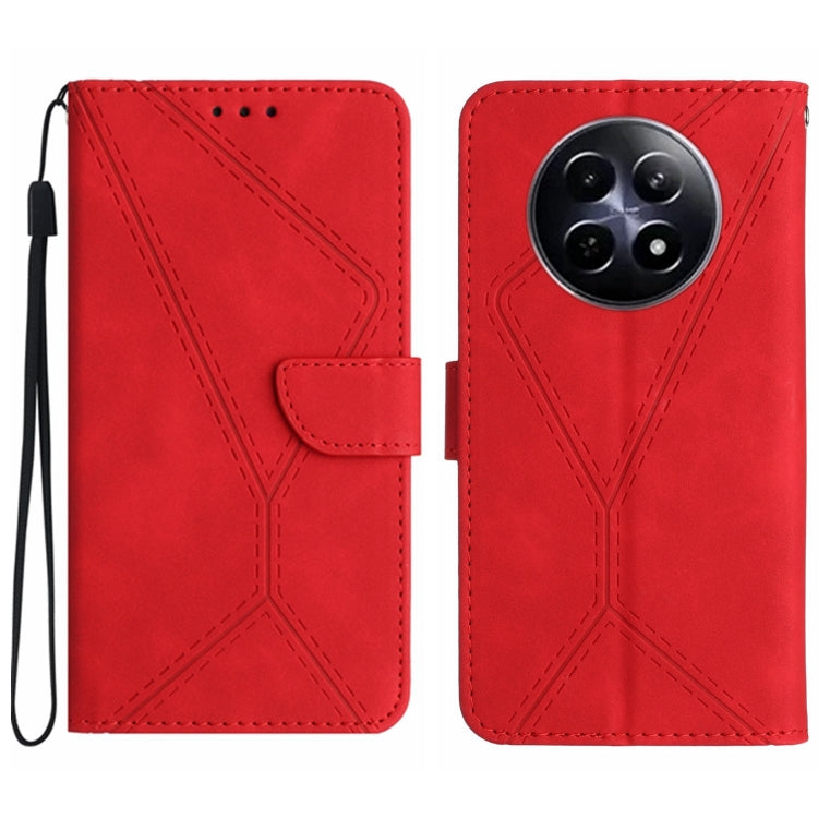 Custodia per telefono in pelle goffrata con cuciture, For Realme C63 5G, For Realme 12 5G Global, For Realme 12+ Global, For Realme 12 Pro/12 Pro+ Global
