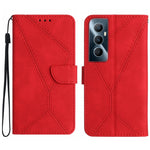 Custodia per telefono in pelle goffrata con cuciture, For Realme C65 4G
