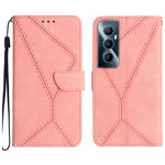 Custodia per telefono in pelle goffrata con cuciture, For Realme C65 4G