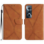 Custodia per telefono in pelle goffrata con cuciture, For Realme C65 4G