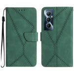 Custodia per telefono in pelle goffrata con cuciture, For Realme C65 4G