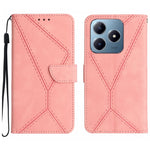 Custodia per telefono in pelle goffrata con cuciture, For Realme C75 4G, For Realme 13+ 5G Global, For Realme 13 Pro 5G / 13 Pro+ 5G, For Realme C63 4G Global/ C61