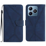 Custodia per telefono in pelle goffrata con cuciture, For Realme C75 4G, For Realme 13+ 5G Global, For Realme 13 Pro 5G / 13 Pro+ 5G, For Realme C63 4G Global/ C61