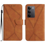 Custodia per telefono in pelle goffrata con cuciture, For Realme C75 4G, For Realme 13+ 5G Global, For Realme 13 Pro 5G / 13 Pro+ 5G, For Realme C63 4G Global/ C61