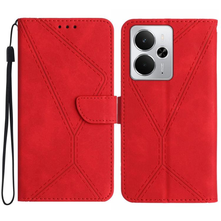 Custodia per telefono in pelle goffrata con cuciture, For Realme C75 5G, For Realme 14 5G Global / P3 5G Global, For Realme P3 Pro 5G Global, For Realme 14 Pro+ 5G