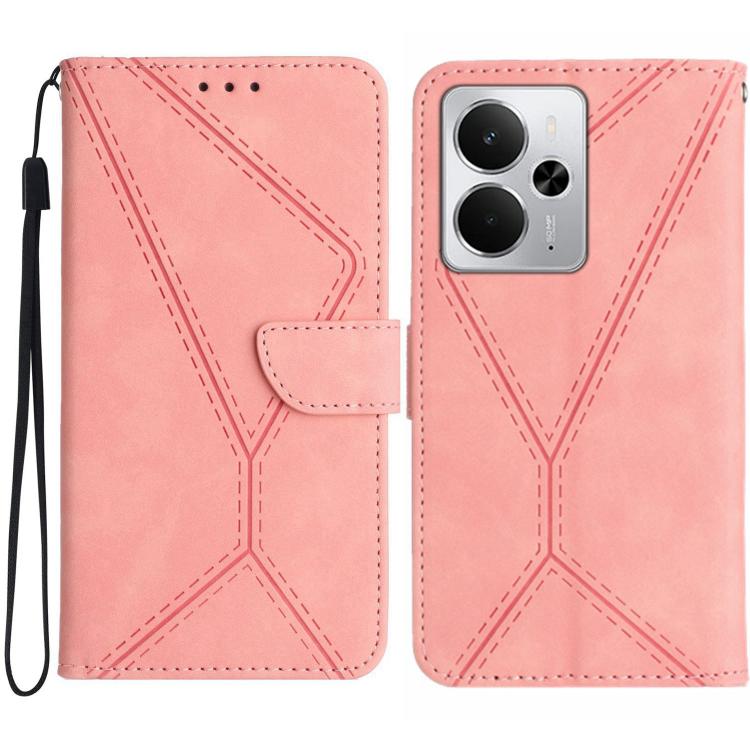 Custodia per telefono in pelle goffrata con cuciture, For Realme C75 5G, For Realme 14 5G Global / P3 5G Global, For Realme P3 Pro 5G Global, For Realme 14 Pro+ 5G