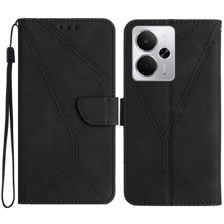 Custodia per telefono in pelle goffrata con cuciture, For Realme C75 5G, For Realme 14 5G Global / P3 5G Global, For Realme P3 Pro 5G Global, For Realme 14 Pro+ 5G