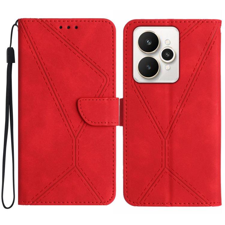 Custodia per telefono in pelle goffrata con cuciture, For Realme C85 Pro 4G, For Realme 15T 5G, For Realme 15 5G Global / 15 Pro 5G Global, For Realme C71 4G