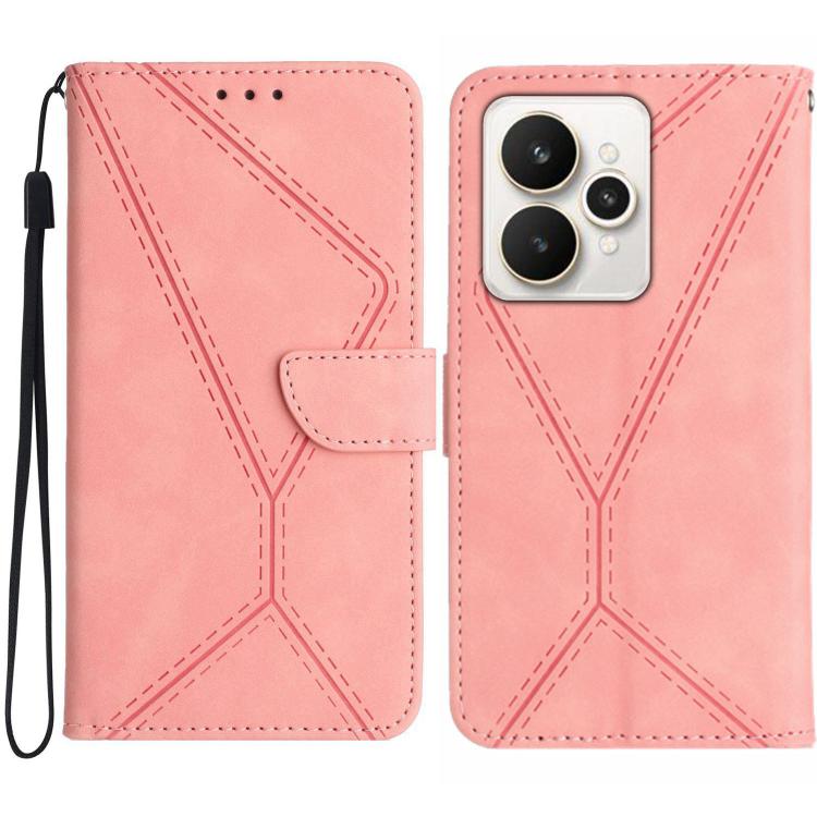 Custodia per telefono in pelle goffrata con cuciture, For Realme C85 Pro 4G, For Realme 15T 5G, For Realme 15 5G Global / 15 Pro 5G Global, For Realme C71 4G