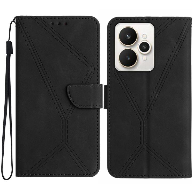 Custodia per telefono in pelle goffrata con cuciture, For Realme C85 Pro 4G, For Realme 15T 5G, For Realme 15 5G Global / 15 Pro 5G Global, For Realme C71 4G
