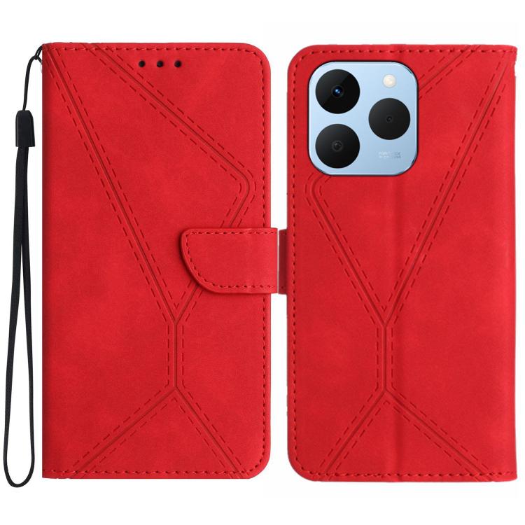 Custodia per telefono in pelle goffrata con cuciture, For Realme C85 Pro 4G, For Realme 15T 5G, For Realme 15 5G Global / 15 Pro 5G Global, For Realme C71 4G