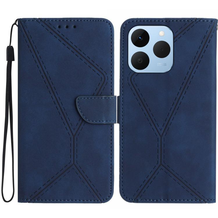 Custodia per telefono in pelle goffrata con cuciture, For Realme C85 Pro 4G, For Realme 15T 5G, For Realme 15 5G Global / 15 Pro 5G Global, For Realme C71 4G