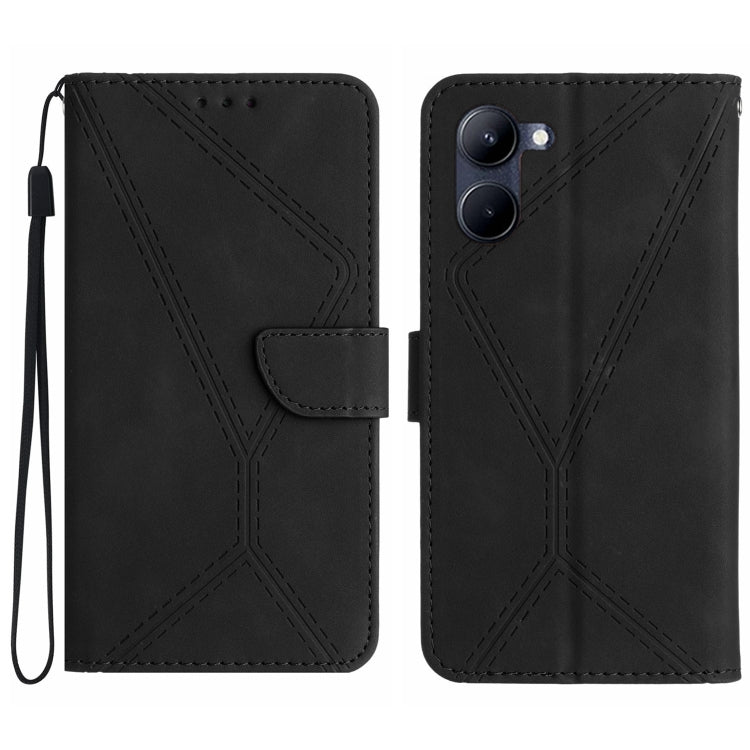 Custodia per telefono in pelle goffrata con cuciture, For vivo V50 5G Global, For vivo Y03 4G, For vivo Y200e / Y100 IDN / V30 Lite India 5G, For vivo Y78+