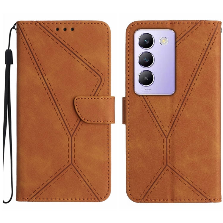 Custodia per telefono in pelle goffrata con cuciture, For vivo V50 5G Global, For vivo Y03 4G, For vivo Y200e / Y100 IDN / V30 Lite India 5G, For vivo Y78+