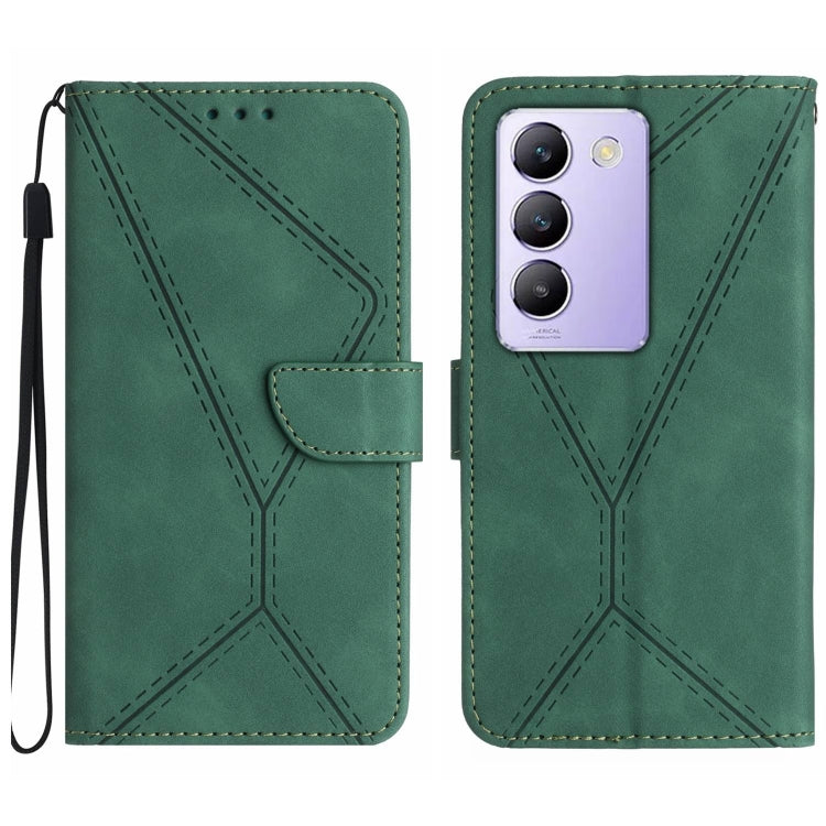 Custodia per telefono in pelle goffrata con cuciture, For vivo V50 5G Global, For vivo Y03 4G, For vivo Y200e / Y100 IDN / V30 Lite India 5G, For vivo Y78+