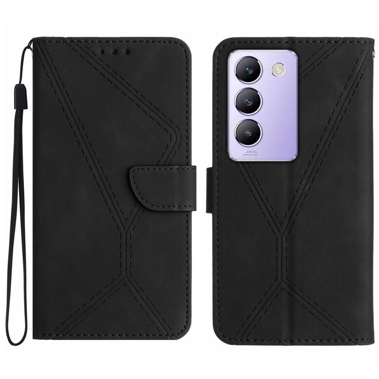 Custodia per telefono in pelle goffrata con cuciture, For vivo V50 5G Global, For vivo Y03 4G, For vivo Y200e / Y100 IDN / V30 Lite India 5G, For vivo Y78+