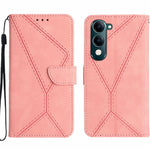 Custodia per telefono in pelle goffrata con cuciture, For vivo Y39 5G Global, For vivo V50 Lite 5G, For vivo Y04 4G / Y29s 5G, For vivo Y29 4G Global