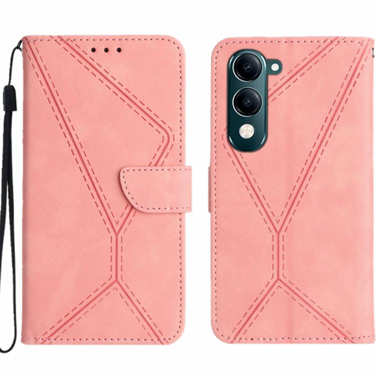 Custodia per telefono in pelle goffrata con cuciture, For vivo Y39 5G Global, For vivo V50 Lite 5G, For vivo Y04 4G / Y29s 5G, For vivo Y29 4G Global