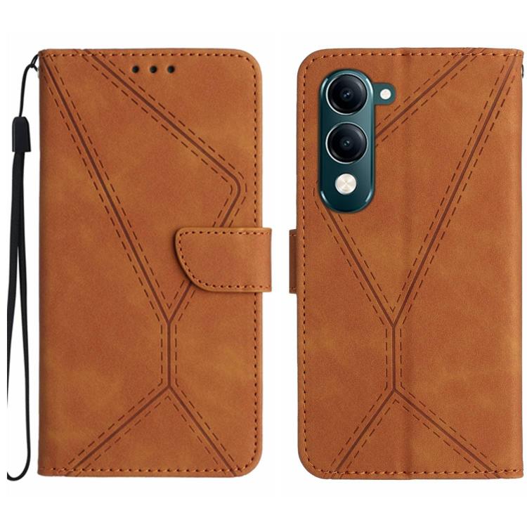 Custodia per telefono in pelle goffrata con cuciture, For vivo Y39 5G Global, For vivo V50 Lite 5G, For vivo Y04 4G / Y29s 5G, For vivo Y29 4G Global