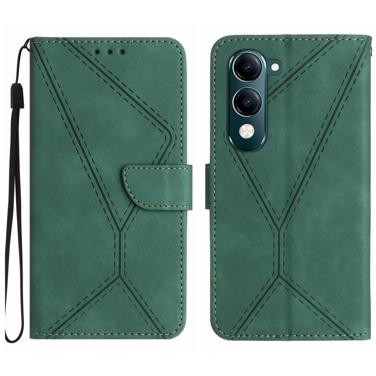 Custodia per telefono in pelle goffrata con cuciture, For vivo Y39 5G Global, For vivo V50 Lite 5G, For vivo Y04 4G / Y29s 5G, For vivo Y29 4G Global